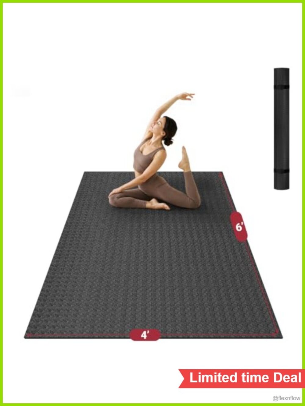 Extra Large Non-Slip Yoga Mat 6mm High-Density Exercise Mat for HIIT